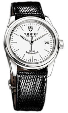 Tudor Glamour Date 55000-WIDBLZS Vit/Läder Ø36 mm - Tudor