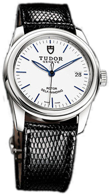 Tudor Glamour Date 55000-WIDBLZSP Vit/Läder Ø36 mm - Tudor