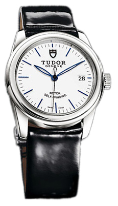 Tudor Glamour Date 55000-WIDBPLSP Vit/Läder Ø36 mm