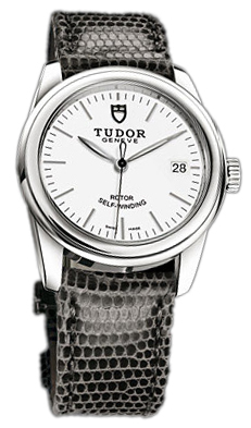 Tudor Glamour Date 55000-WIDGLZS Vit/Läder Ø36 mm - Tudor