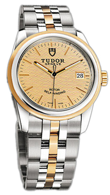 Tudor Glamour Date 55003-68053-CHPIDSTL Champagnefärgad/18 karat gult - Tudor