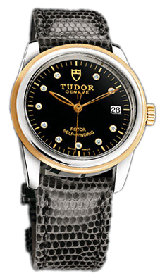 Tudor Glamour Date 55003-BDIDGLZS Svart/Läder Ø36 mm - Tudor