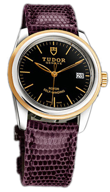 Tudor Glamour Date 55003-BIDPRLZS Svart/Läder Ø36 mm - Tudor