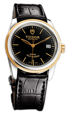 Tudor Glamour Date 55003-BIDSBLS Svart/Läder Ø36 mm