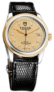Tudor Glamour Date 55003-CHDIDBLZSP Champagnefärgad/Läder Ø36 mm - Tudor