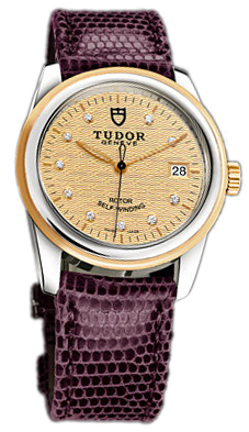 Tudor Glamour Date 55003-CHDIDPRLZSP Champagnefärgad/Läder Ø36 mm - Tudor