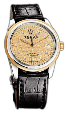 Tudor Glamour Date 55003-CHDIDSBLSP Champagnefärgad/Läder Ø36 mm