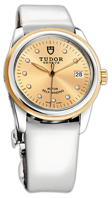 Tudor Glamour Date 55003-CHDIDWPLS Champagnefärgad/Läder Ø36 mm - Tudor