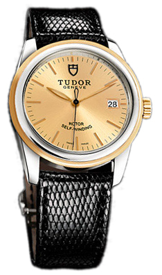 Tudor Glamour Date 55003-CHIDBLZS Champagnefärgad/Läder Ø36 mm - Tudor