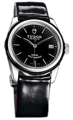 Tudor Glamour Date 55010N-BIDBPLS Svart/Läder Ø36 mm - Tudor