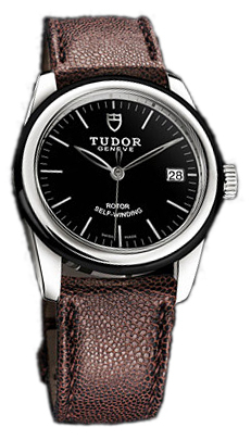 Tudor Glamour Date 55010N-BIDBRJLS Svart/Läder Ø36 mm - Tudor