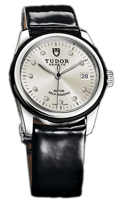 Tudor Glamour Date 55010N-SDIDBPLS Silverfärgad/Läder Ø36 mm - Tudor