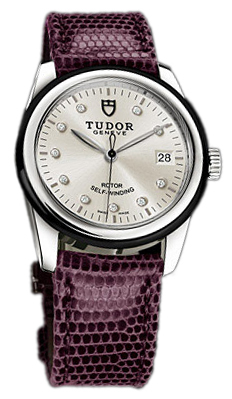 Tudor Glamour Date 55010N-SDIDPRLZS Silverfärgad/Läder Ø36 mm