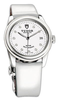 Tudor Glamour Date 55010W-WDIDWPLS Vit/Läder Ø36 mm - Tudor