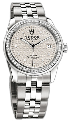 Tudor Glamour Date 55020-68050-SLDIDSTL Silverfärgad/Stål Ø36 mm