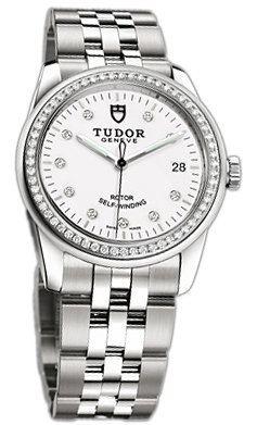 Tudor Glamour Date 55020-68050-WDIDSTL Vit/Stål Ø36 mm