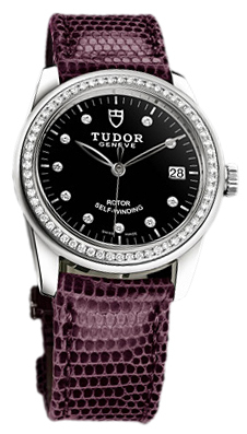 Tudor Glamour Date 55020-BDIDPRLZS Svart/Läder Ø36 mm - Tudor