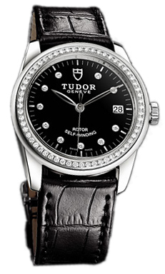 Tudor Glamour Date 55020-BDIDSBLS Svart/Läder Ø36 mm - Tudor