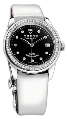Tudor Glamour Date 55020-BDIDWPLS Svart/Läder Ø36 mm