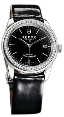 Tudor Glamour Date 55020-BIDBPLS Svart/Läder Ø36 mm - Tudor
