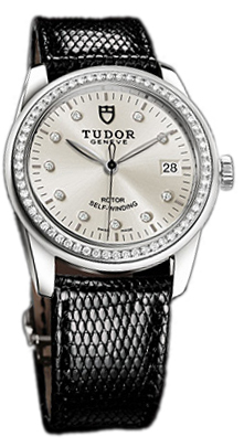 Tudor Glamour Date 55020-SDIDBLZS Silverfärgad/Läder Ø36 mm - Tudor