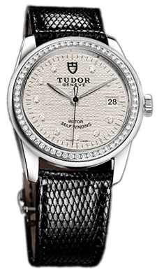 Tudor Glamour Date 55020-SDIDBLZSP Silverfärgad/Läder Ø36 mm - Tudor
