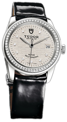 Tudor Glamour Date 55020-SDIDBPLSP Silverfärgad/Läder Ø36 mm
