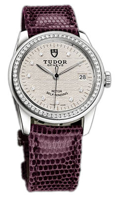 Tudor Glamour Date 55020-SDIDPRLZSP Silverfärgad/Läder Ø36 mm - Tudor