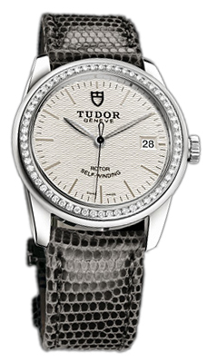 Tudor Glamour Date 55020-SIDGLZSP Silverfärgad/Läder Ø36 mm - Tudor