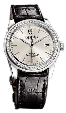 Tudor Glamour Date 55020-SIDSBLS Silverfärgad/Läder Ø36 mm - Tudor