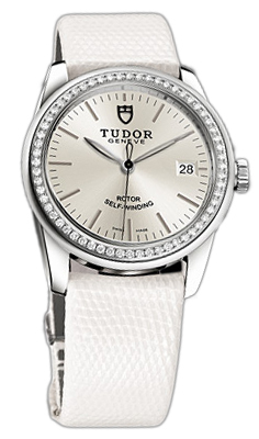Tudor Glamour Date 55020-SIDWLZS Silverfärgad/Läder Ø36 mm