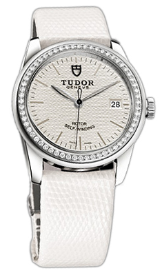 Tudor Glamour Date 55020-SIDWLZSP Silverfärgad/Läder Ø36 mm - Tudor
