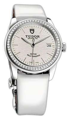 Tudor Glamour Date 55020-SIDWPLSP Silverfärgad/Läder Ø36 mm