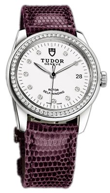 Tudor Glamour Date 55020-WDIDPRLZS Vit/Läder Ø36 mm - Tudor