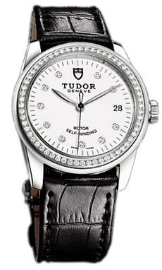 Tudor Glamour Date 55020-WDIDSBLS Vit/Läder Ø36 mm - Tudor