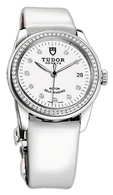 Tudor Glamour Date 55020-WDIDWPLS Vit/Läder Ø36 mm - Tudor
