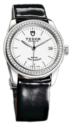 Tudor Glamour Date 55020-WIDBPLS Vit/Läder Ø36 mm - Tudor