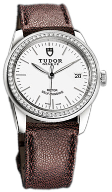Tudor Glamour Date 55020-WIDBRJLS Vit/Läder Ø36 mm - Tudor