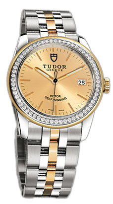 Tudor Glamour Date 55023-68053-CHIDSTL Champagnefärgad/18 karat gult guld - Tudor
