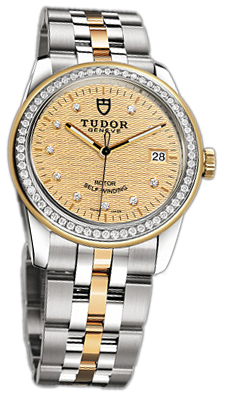 Tudor Glamour Date 55023-68053-CHPDIDSTL Champagnefärgad/18 karat gult - Tudor