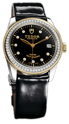 Tudor Glamour Date 55023-BDIDBPLS Svart/Läder Ø36 mm - Tudor