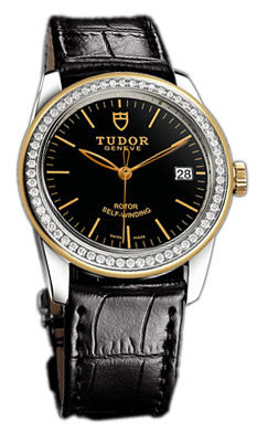 Tudor Glamour Date 55023-BIDSBLS Svart/Läder Ø36 mm - Tudor