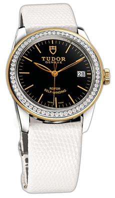 Tudor Glamour Date 55023-BIDWLZS Svart/Läder Ø36 mm