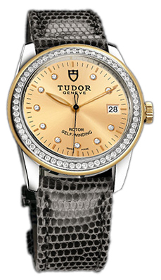 Tudor Glamour Date 55023-CHDIDGLZS Champagnefärgad/Läder Ø36 mm - Tudor