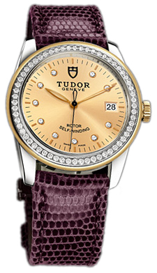 Tudor Glamour Date 55023-CHDIDPRLZS Champagnefärgad/Läder Ø36 mm - Tudor