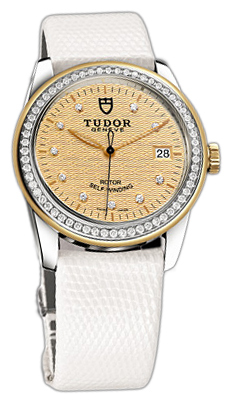 Tudor Glamour Date 55023-CHDIDWLZSP Champagnefärgad/Läder Ø36 mm - Tudor