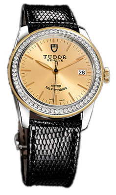 Tudor Glamour Date 55023-CHIDBLZS Champagnefärgad/Läder Ø36 mm