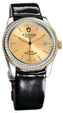 Tudor Glamour Date 55023-CHIDBPLS Champagnefärgad/Läder Ø36 mm - Tudor