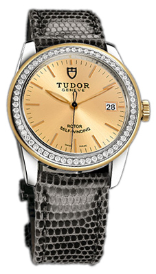 Tudor Glamour Date 55023-CHIDGLZS Champagnefärgad/Läder Ø36 mm - Tudor