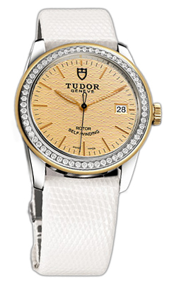 Tudor Glamour Date 55023-CHIDWLZSP Champagnefärgad/Läder Ø36 mm - Tudor